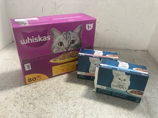 2 X BOXES OF GOURMET PERLE SEASIDE DUO MINI FILLETS IN GRAVY CAT FOOD - BBE: MARCH AND APRIL 2026 TO INCLUDE WHISKAS POULTRY FEASTS CAT FOOD - BBE: 26/03/2026: LOCATION - WH 7