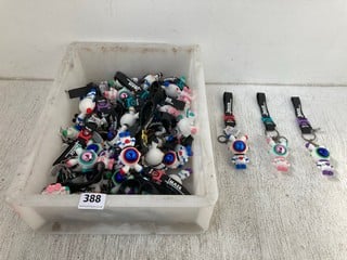 QTY OF ASSORTED MULTICOLOUR ASTRONAUT SPACE KEY CHAINS WITH BANDS: LOCATION - H 8