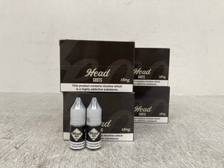 4 X BOXES OF HEADSHOTS VAPE LIQUIDS 18MG (PLEASE NOTE: 18+YEARS ONLY. ID MAY BE REQUIRED): LOCATION - H 5