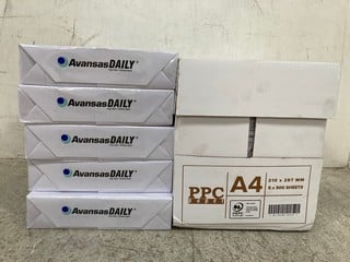 BOX OF PPC A4 PRINTER PAPER TO ALSO INCLUDE BOX OF AVANSAS DAILY A4 PRINTER PAPER: LOCATION - H 2