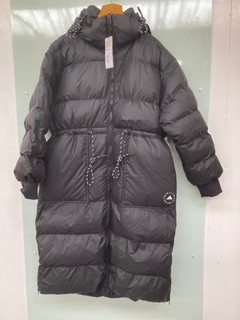 ADIDAS STELLA MCCARTNEY HOODED DOWN JACKET IN BLACK - UK SIZE: LARGE - RRP £380: LOCATION - G 1