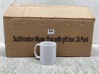 BOX OF SUBLIMATION MUGS 11OZ WITH GIFT BOXES: LOCATION - G 2