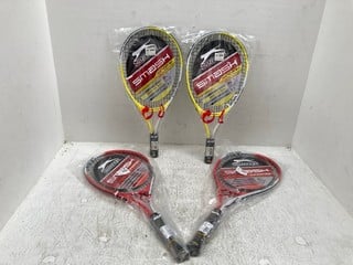 4 X ASSORTED TENNIS RACKETS TO INCLUDE SLAZENGER SMASH JUNIOR 21 TENNIS RACKET: LOCATION - G6