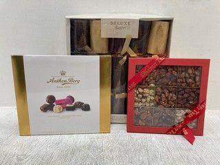 3 X BOXES OF CHOCOLATES TO INCLUDE ANTHON BERG - BBE: 03/08/2024: LOCATION - G 13