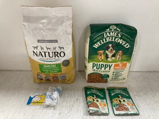 QTY OF ASSORTED PET FOOD ITEMS TO INCLUDE NATURO 2KG GRAIN FREE FOR DIGESTIVE AND ALLERGY SENSITIVE FOOD - BBE 05/25: LOCATION - WH2