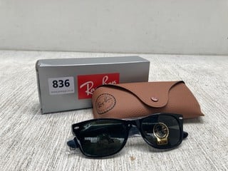 RAY BAN NEW WAYFARER SUNGLASSES ORB2132 / F: BLACK L: G-15 GREEN - RRP: £ 299.00: LOCATION - F 16