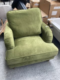 FURNITURE 123 PAYTON ARMCHAIR IN GREEN VELVET: LOCATION - B3