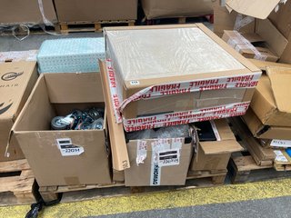 PALLET OF ASSORTED ITEMS TO INCLUDE QTY OF CASTER WHEELS: LOCATION - B5 (KERBSIDE PALLET DELIVERY)