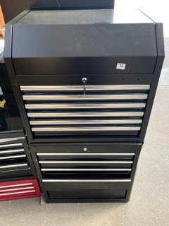 5 DRAWER TOOL CHEST IN BLACK TO INCLUDE 6 DRAWER TOOL CHEST WITH GAS LIFT TOP IN BLACK: LOCATION - B1