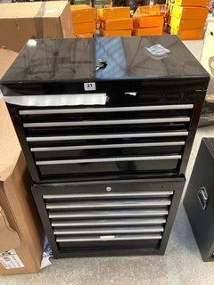 6 DRAWER TOOL CHEST IN BLACK TO INCLUDE 5 DRAWER TOOL CHEST WITH LIFT TOP IN BLACK: LOCATION - B1