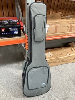 ON-STAGE HYBRID GUITAR BAG (BASS GUITAR) IN GREY WITH CRUSHED VELVET LINING IN BLACK: LOCATION - AR1