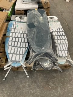 PALLET OF ASSORTED IRONING BOARDS TO INCLUDE BRABANTIA IRONING BOARD: LOCATION - A7 (KERBSIDE PALLET DELIVERY)