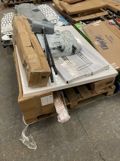 PALLET OF ASSORTED ITEMS TO INCLUDE BATH VIDA 3 TIER TOWEL RACK IN MIRROR FINISH: LOCATION - A8 (KERBSIDE PALLET DELIVERY)