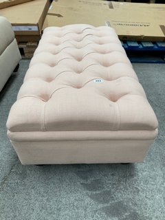 THE WINSLEY MEDIUM OTTOMAN IN SHELL PINK FABRIC RRP - £599: LOCATION - A4