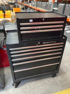 6 DRAWER WHEELED TOOL CHEST IN BLACK TO INCLUDE 3 DRAWER TOOL CHEST IN BLACK: LOCATION - B1