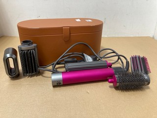 DYSON AIRWRAP IN PINK/GREY WITH TAN STORAGE CASE: LOCATION - AR2