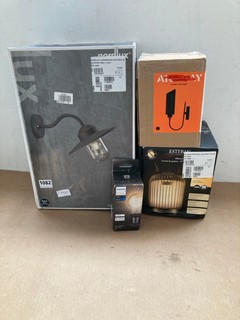 QTY OF ASSORTED LIGHTING ITEMS TO INCLUDE LUX NORDLUX LUXEMBOURG OUTDOOR WALL LIGHT: LOCATION - AR6