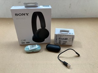 QTY OF ASSORTED AUDIO ITEMS TO INCLUDE SONY WH-CH520 WIRELESS HEADPHONES IN BLACK: LOCATION - AR9