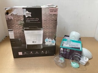 TOMMEE TIPPEE SUPER STEAM 'N' DRY ADVANCED ELECTRIC STERILIZER & DRYER TO ALSO INCLUDE ELVIE PUMP SINGLE ELECTRIC BREAST PUMP: LOCATION - AR12