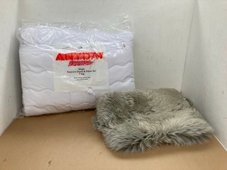 2 X ASSORTED HOUSEHOLD ITEMS TO INCLUDE FAUX FUR SMALL THROW: LOCATION - A8T