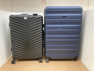 2 X ASSORTED JOHN LEWIS & PARTNERS COLOUR HARD SHELL SUITCASES: LOCATION - A8T