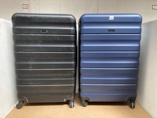 2 X ASSORTED JOHN LEWIS & PARTNERS HARD SHELL SUITCASES TO INCLUDE NAVY SUIT CASE: LOCATION - A8T