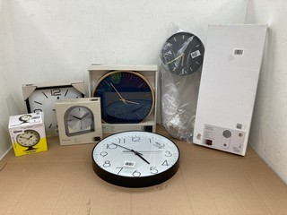 QTY OF ASSORTED JOHN LEWIS & PARTNERS CLOCKS TO INCLUDE PENDULUM WALL CLOCK: LOCATION - A8T