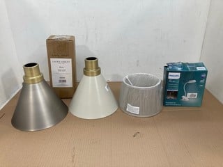 QTY OF ASSORTED LIGHTING ITEMS TO INCLUDE LAURA ASHLEY BLACK TABLE LAMP: LOCATION - A8T