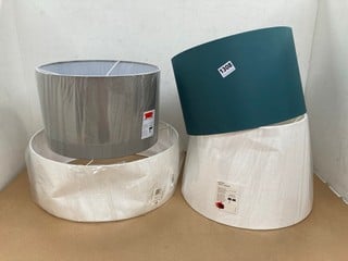 4 X ASSORTED JOHN LEWIS & PARTNERS LIGHT SHADES TO INCLUDE ROUND LIGHT SHADE IN TEAL: LOCATION - A8T