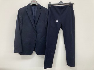 RALPH LAUREN WOMENS STRETCH TROUSERS IN NAVY - SIZE UK 8 TO ALSO INCLUDE JOHN LEWIS & PARTNERS MENS WASHABLE BLAZER IN NAVY - SIZE UK 44R: LOCATION - A7T