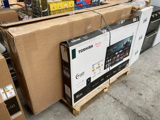 (COLLECTION ONLY) PALLET OF ASSORTED TV'S TO INCLUDE 50'' TOSHIBA LED SMART 4K UHD HDR TV - MODEL NO. 50UF3D53DB - MAINBOARD REMOVED: LOCATION - A8