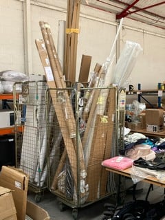 QTY OF ASSORTED JOHN LEWIS & PARTNERS ITEMS TO INCLUDE LARGE FABRIC MALEKI BLIND (CAGE NOT INCLUDED): LOCATION - A7 (KERBSIDE PALLET DELIVERY)