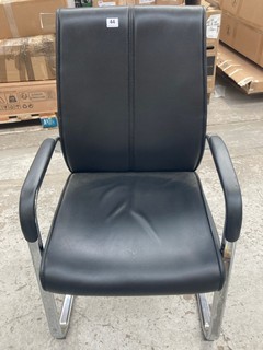 BLACK FAUX LEATHER & CHROME OFFICE CHAIRS: LOCATION - A6