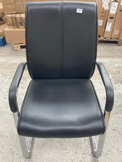 BLACK FAUX LEATHER & CHROME OFFICE CHAIRS: LOCATION - A6