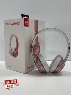 BEATS SOLO 3 WIRELESS HEADPHONES IN ROSE GOLD: MODEL NO A1796 (BOXED WITH CHARGING CABLE & CARRY BAG) [JPTM121961]