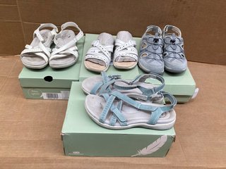 4 X ASSORTED FREE SPIRIT WOMENS SHOES TO INCLUDE BTYN PULL LACE CUT OUT FAUX SUEDE SHOES IN LIGHT GREY SIZE: 6: LOCATION - G14