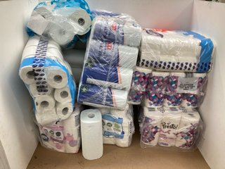 QTY OF ASSORTED TISSUES TO INCLUDE PRETO JUMBO KITCHEN TOWELS: LOCATION - E5