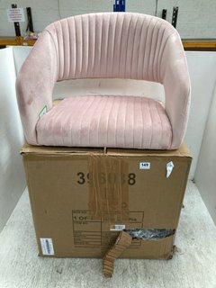 MURRAY VELVET SWIVEL CHAIR IN PINK: LOCATION - E8