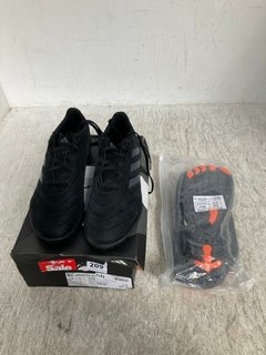 ADIDAS COLETTO TRAINER IN BLACK SIZE UK 7.5 TO INCLUDE MENS WATER SHOE IN GREY SIZE UK 9: LOCATION - E12