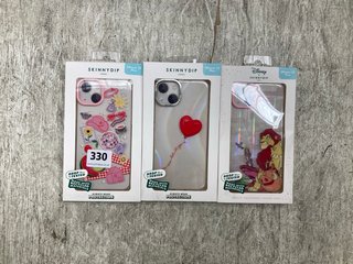 3 X SKINNY DIP PHONE CASES TO INCLUDE HARRY STICKER IN CLEAR FOR IPHONE 15 PLUS: LOCATION - E17