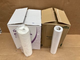 2 X ASSORTED ITEMS TO INCLUDE BOX OF ESSENTIALS WHITE HYGIENE ROLLS: LOCATION - F1