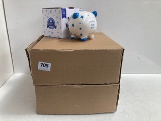 2 BOXES OF 6 X CHILDRENS FIRST PIGGY BANKS: LOCATION - G0