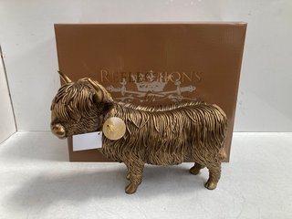 2 X REFLECTIONS BY LEONARDO HIGHLAND COW HOUSE HOLD FIGURINES: LOCATION - G0