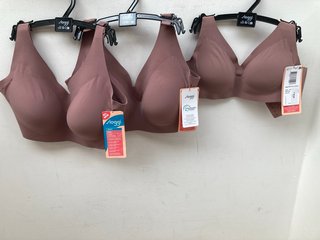 5 X SLOGGI WOMENS ZERO FEEL SOFT BRAS IN BURGUNDY SIZE: M RRP - £200: LOCATION - G0