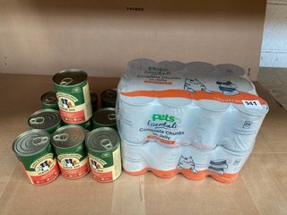 QTY OF ASSORTED PET FOOD ITEMS TO INCLUDE QTY OF JAMES WELLBELOVED SENIOR DOG CHICKEN WET DOG FOOD TINS BB: 04/26: LOCATION - G10