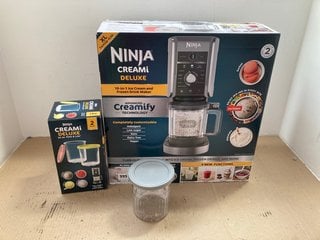 NINJA CREAMI DELUXE 11 IN 1 ICE CREAM AND FROZEN TREAT MAKER TO INCLUDE 2 X 24OZ PINTS AND LIDS RRP - £249: LOCATION - G13