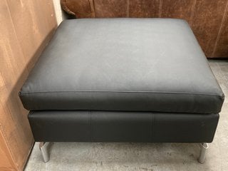 MODEL 6 LARGE SQUARE FOOTSTOOL IN SABINO JET BLACK - RRP £799: LOCATION - B4