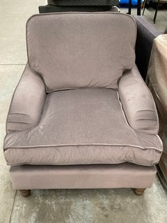 KEW ARMCHAIR IN PLACIDO GREY PLUSH VELVET: LOCATION - B4