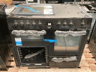 BEKO 100CM ELECTRIC RANGE COOKER IN BLACK - RRP £849: LOCATION - D7