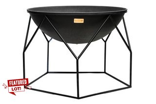 OUTDOOR BUCKINGHAM FIREBOWL BLACK IRON H51CM W70CM - RRP £300: LOCATION - A6